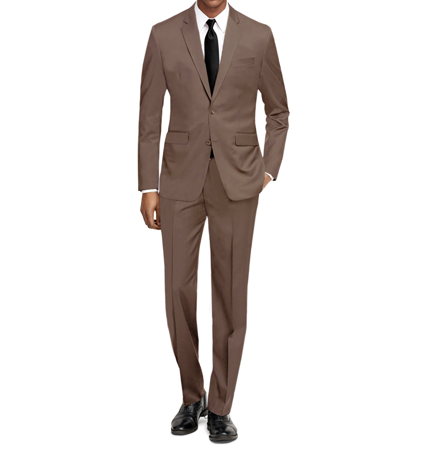 Raphael Mens Tan Light Brown Slim Fit Two Button Suit | The Suit Depot